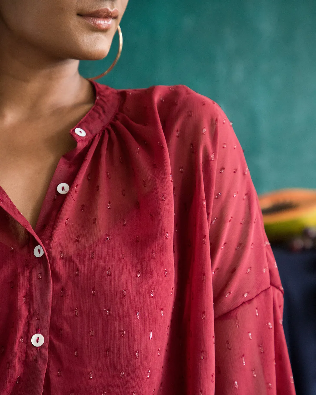 Button Down Over Sized Shirt