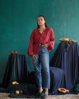 Button Down Over Sized Shirt