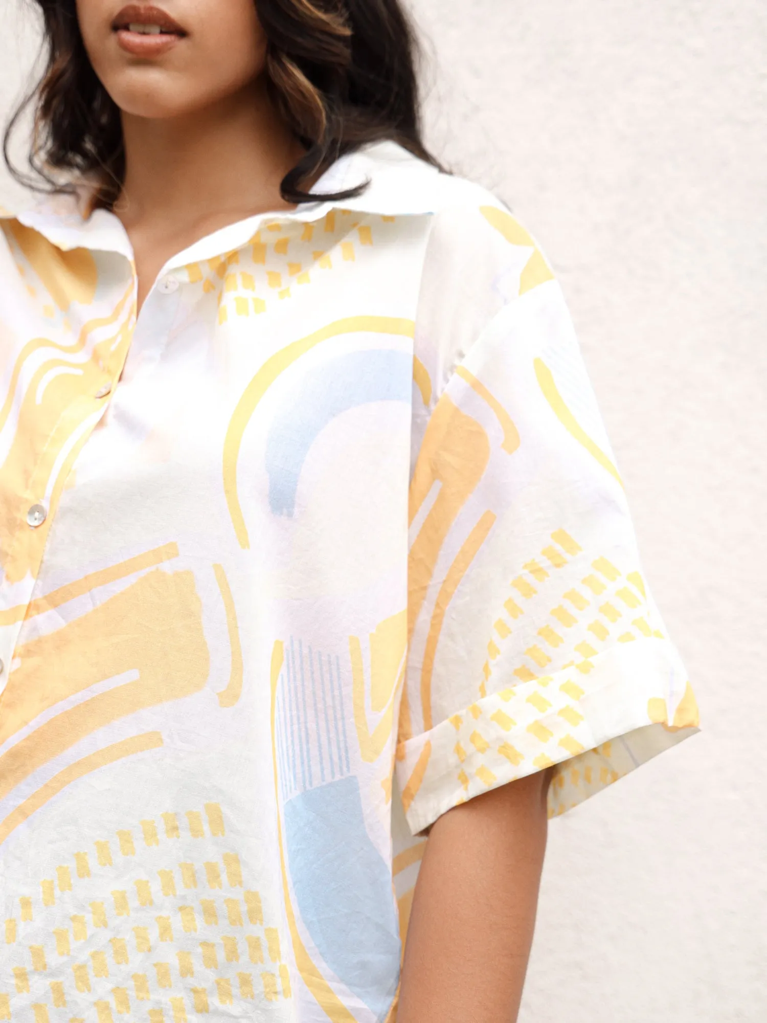 Button Down Over Sized Top