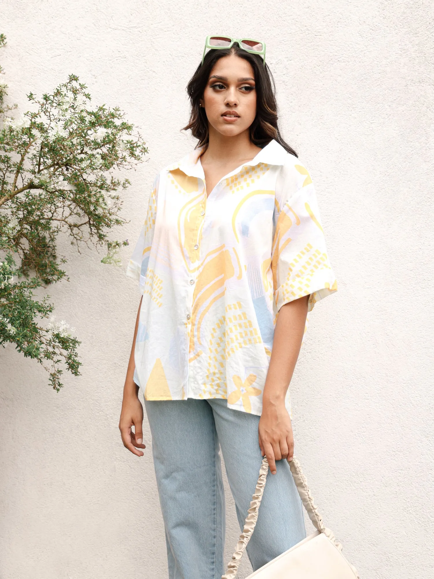 Button Down Over Sized Top