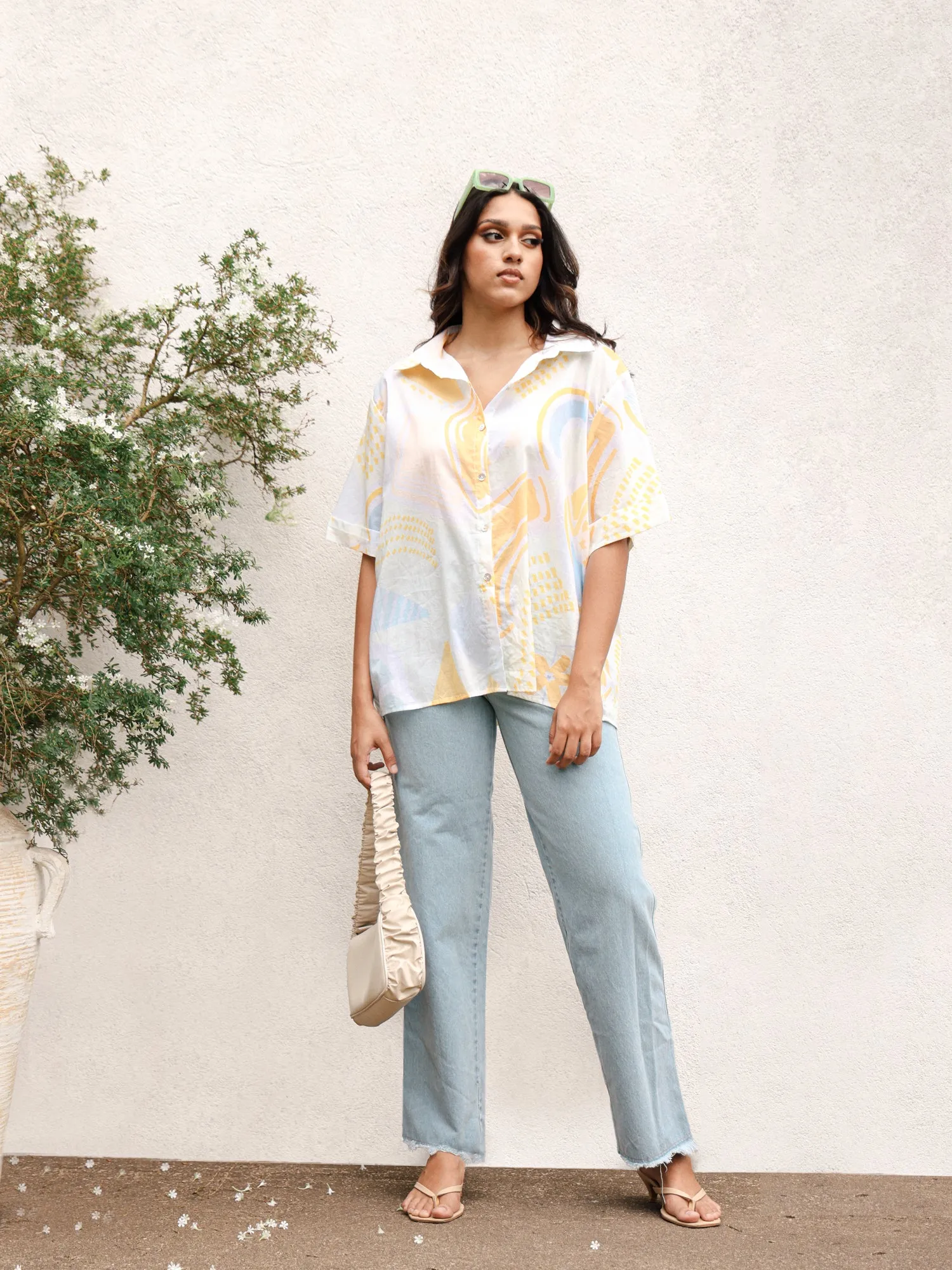 Button Down Over Sized Top