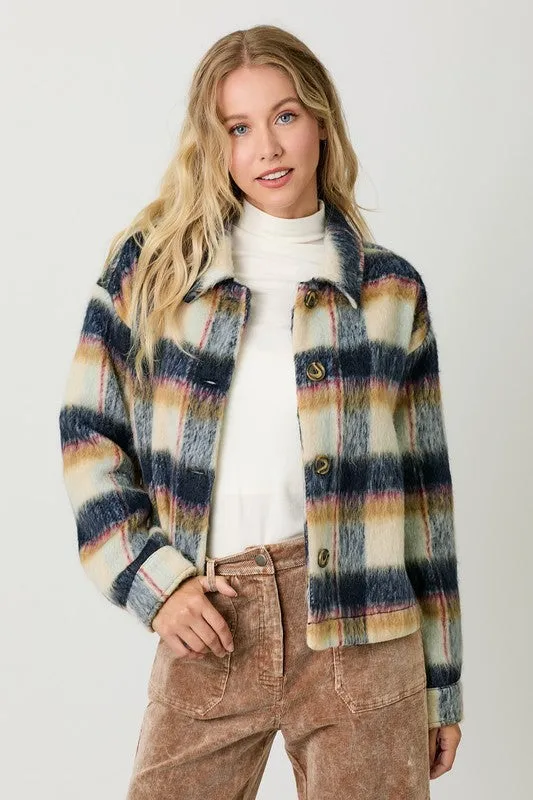 Button Down Plaid Jacket