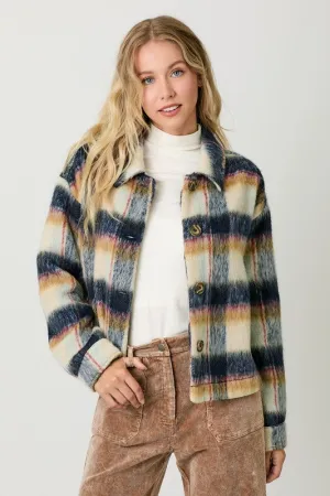 Button Down Plaid Jacket