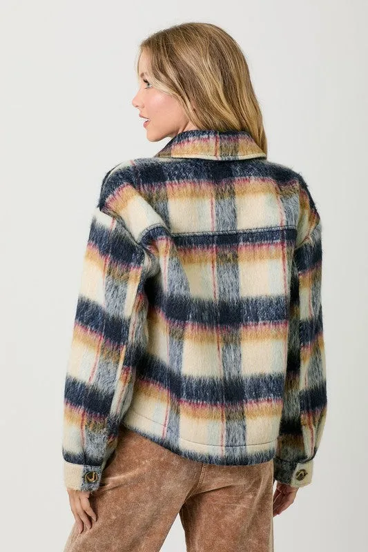 Button Down Plaid Jacket
