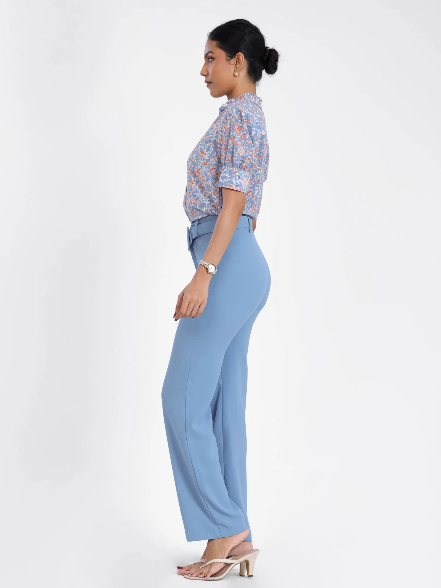 Button Down Puff Sleeve Top