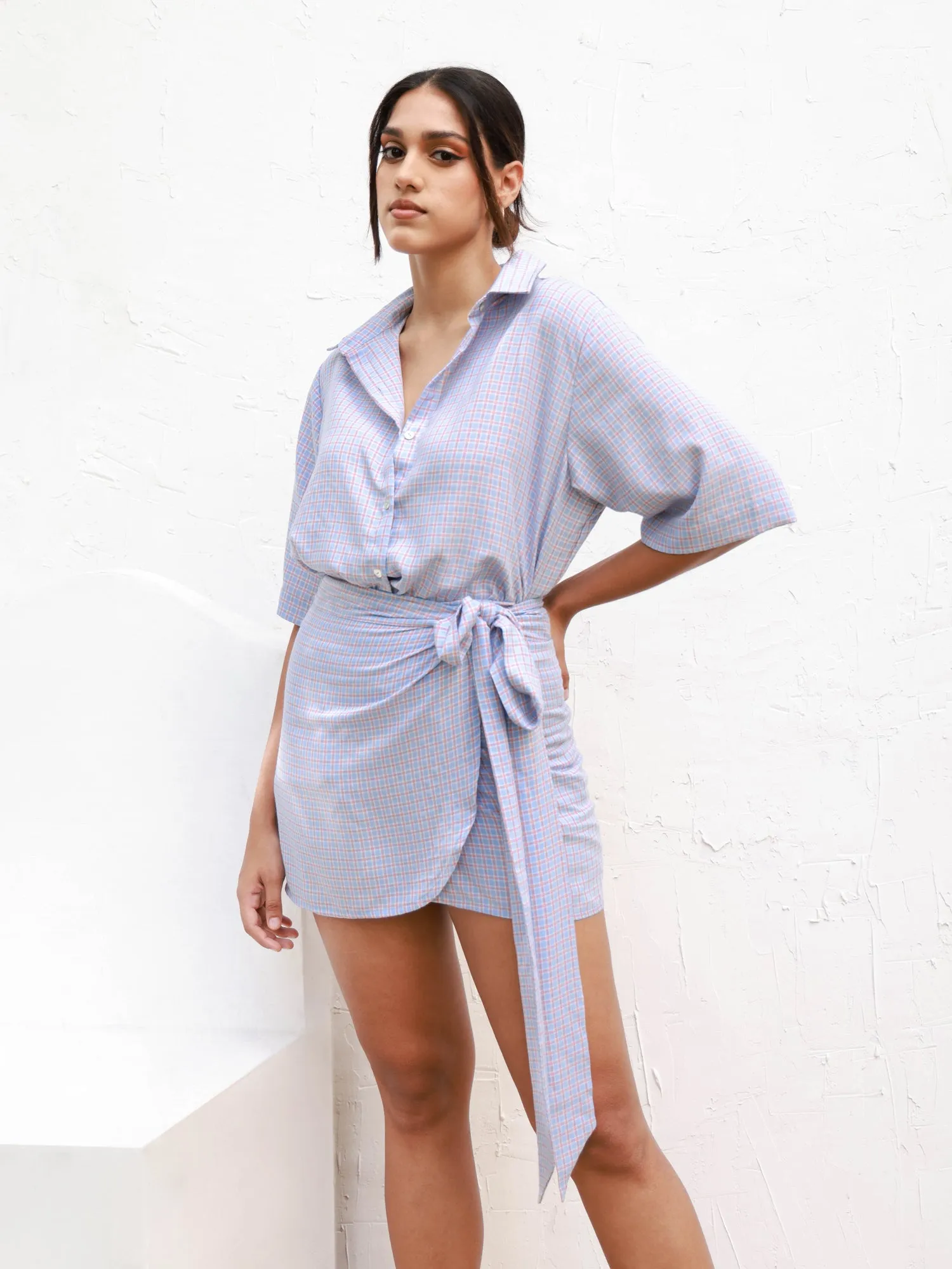 Button Down Short Sleeve Over Size Top