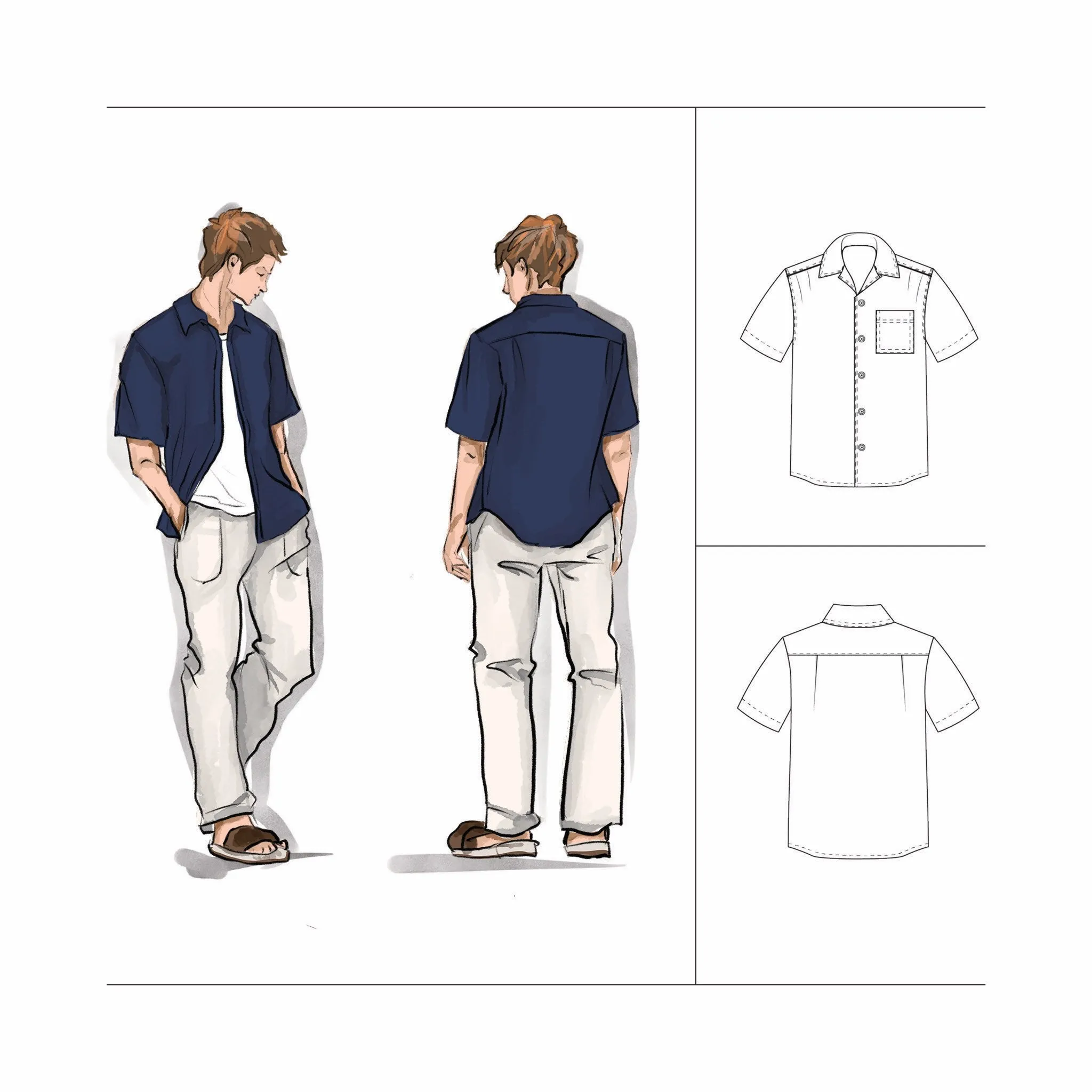 Camp Collar Shirt Pattern   Tutorial - Youth 10-18