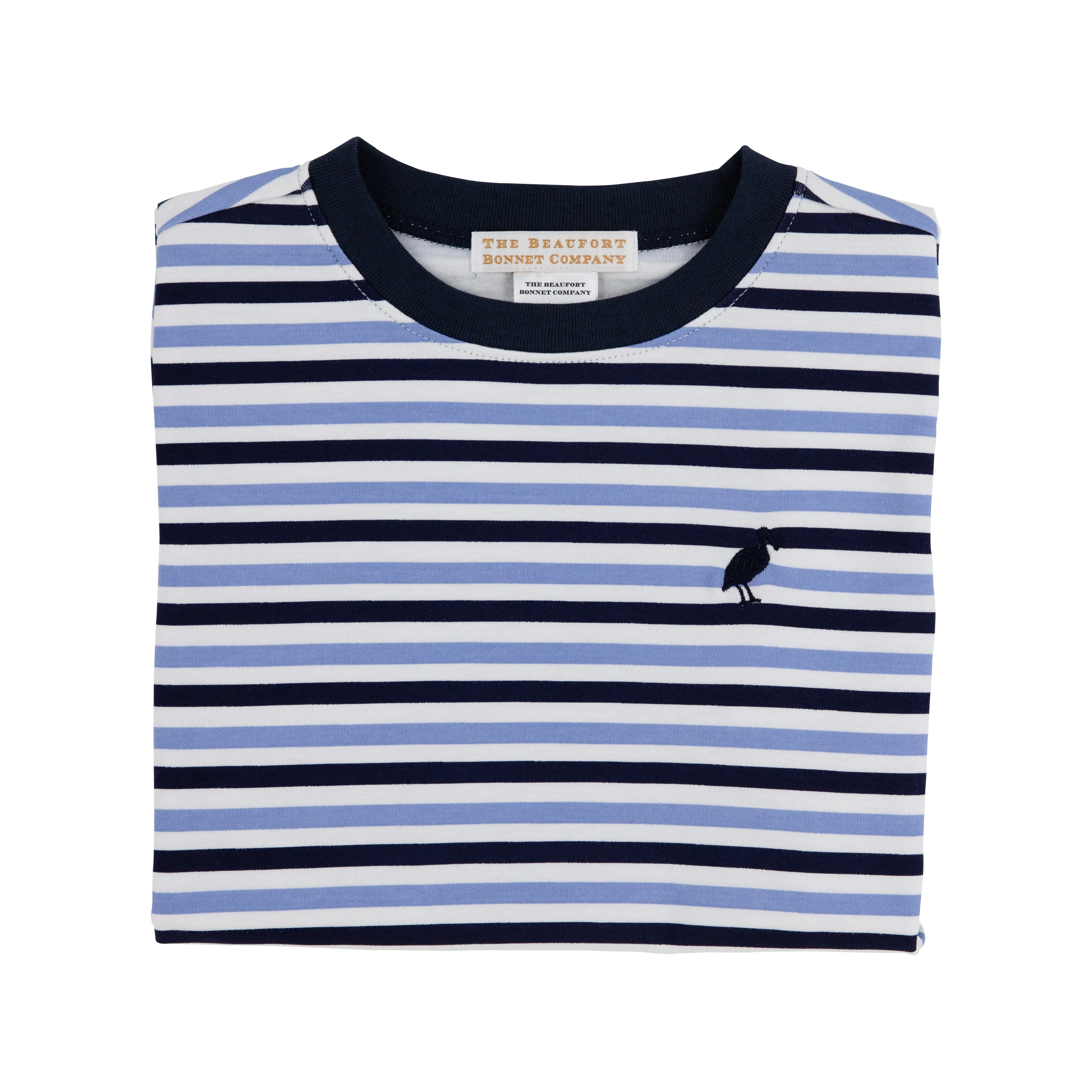 Carter Crewneck - Kennedy Cruise Stripe (Nantucket Navy) with Nantucket Navy Stork