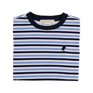 Carter Crewneck - Kennedy Cruise Stripe (Nantucket Navy) with Nantucket Navy Stork