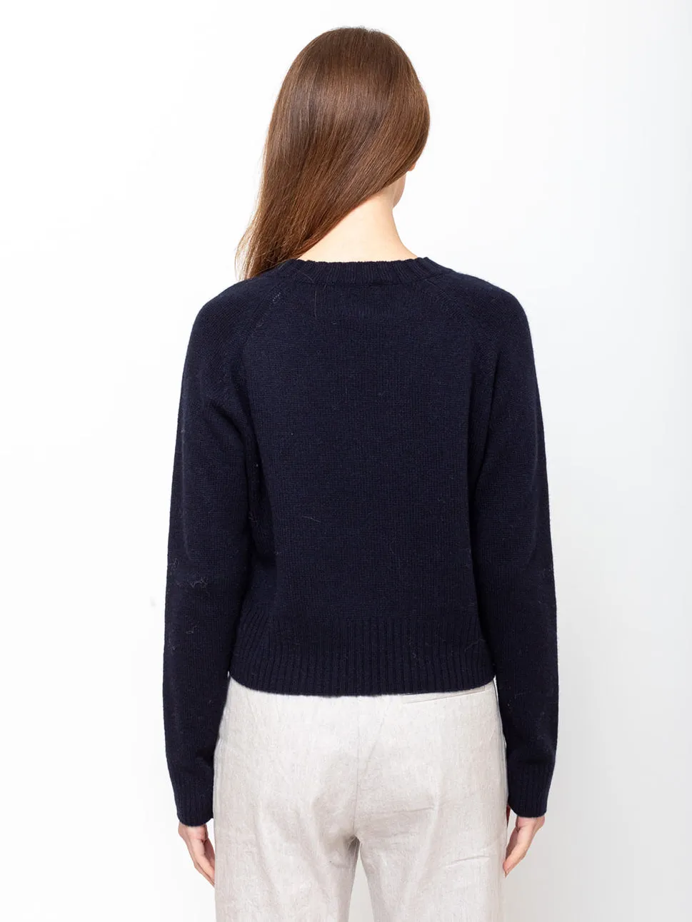 Cashmere Round Neck Sweater - Deep Night