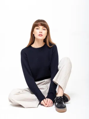 Cashmere Round Neck Sweater - Deep Night