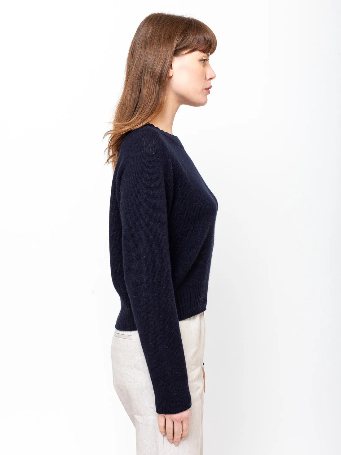 Cashmere Round Neck Sweater - Deep Night