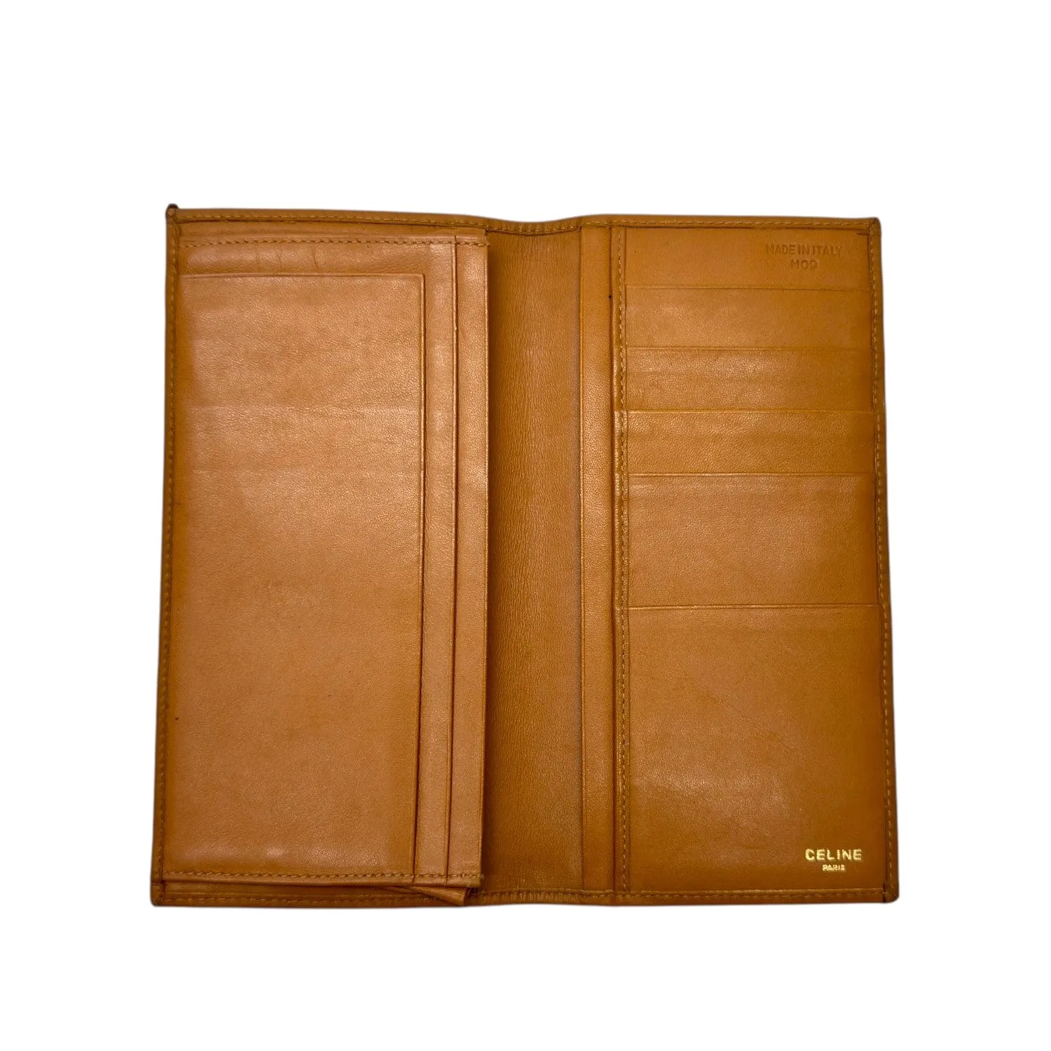 CELINE Macadam Triomphe Canvas & Leather Wallet / Checkbook Cover - Brown