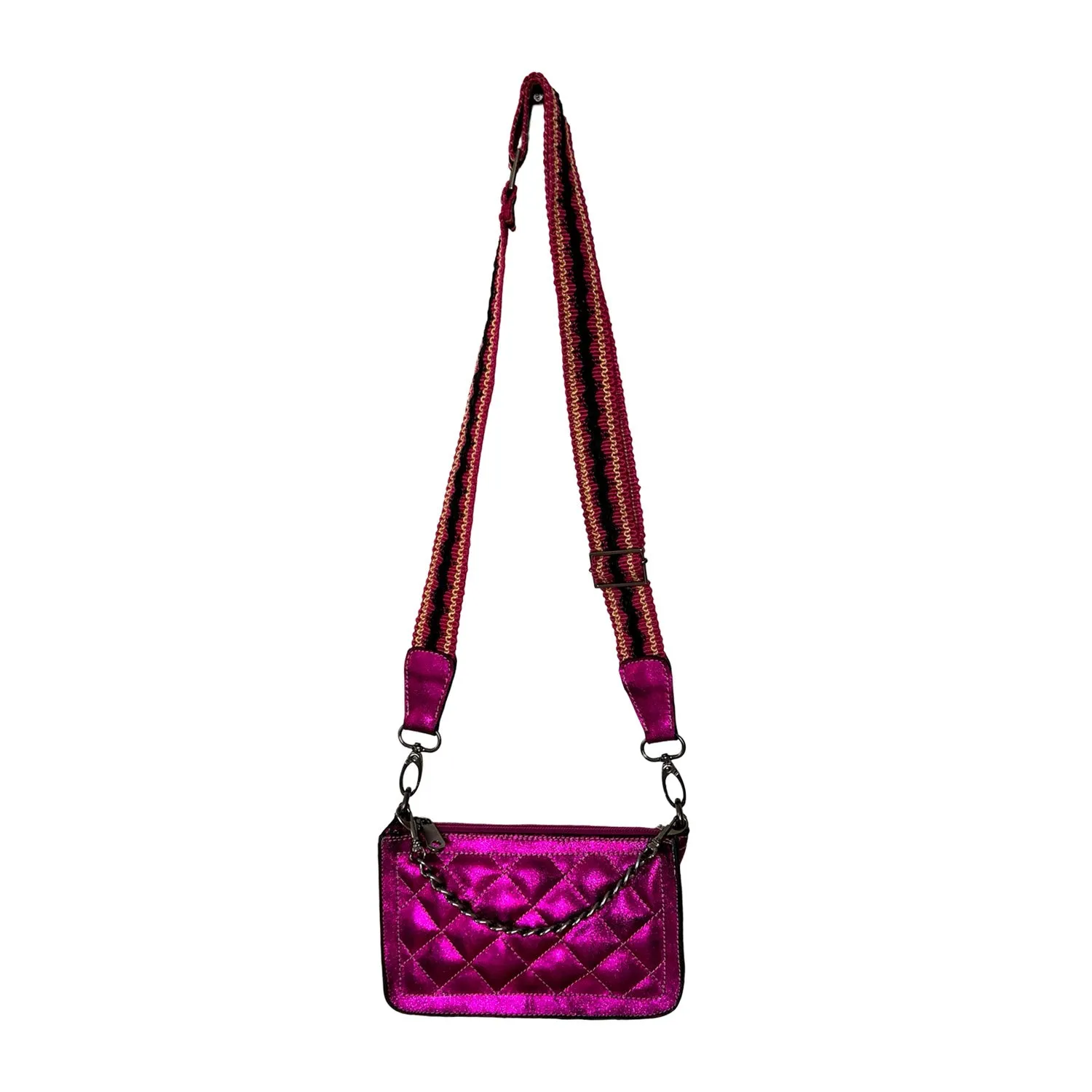 Chain Clutch in Hot Pink