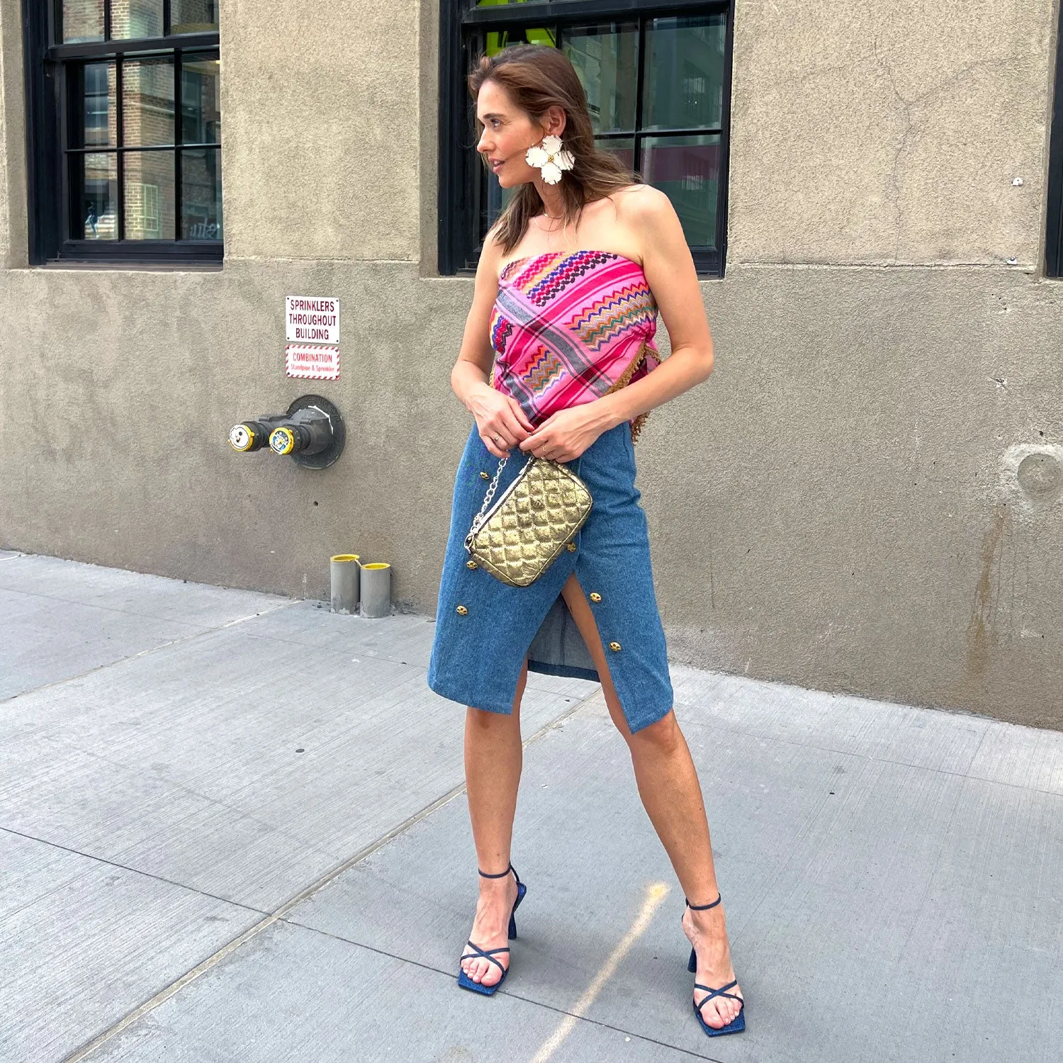 Chain Clutch in Hot Pink