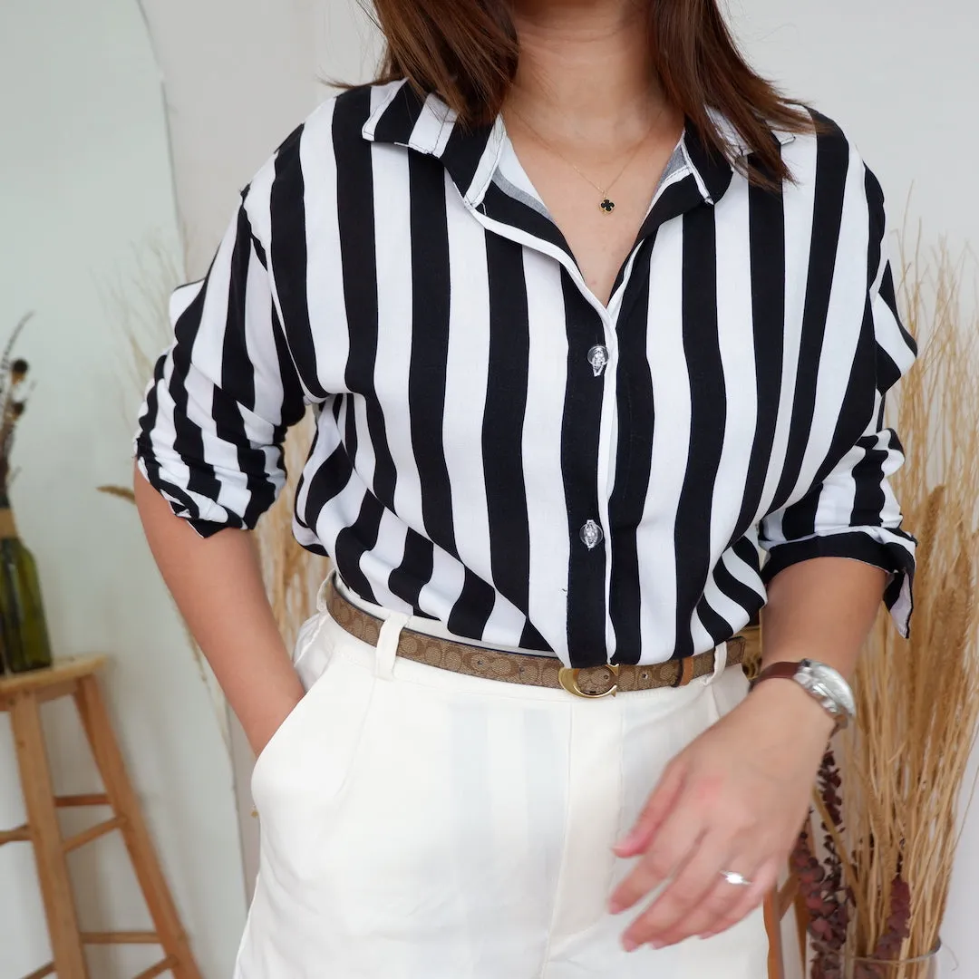 Challis Striped Button Down