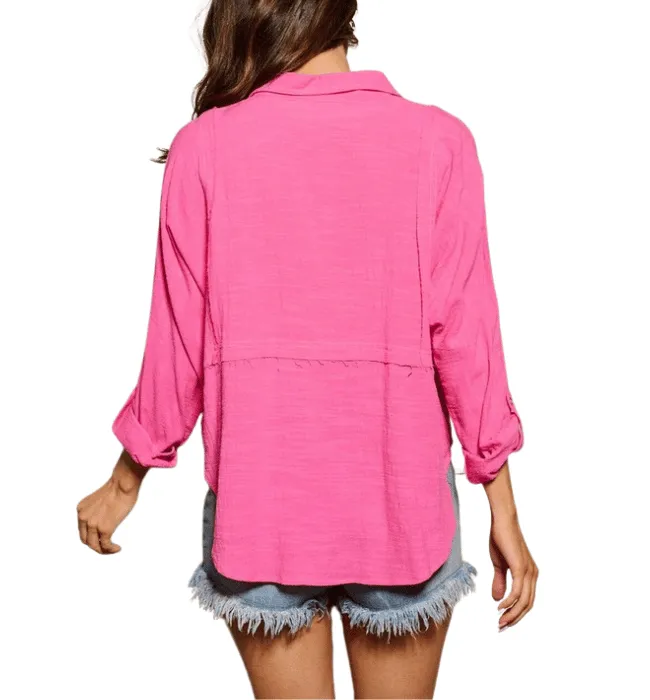 Charlotte Fuchsia Button Down