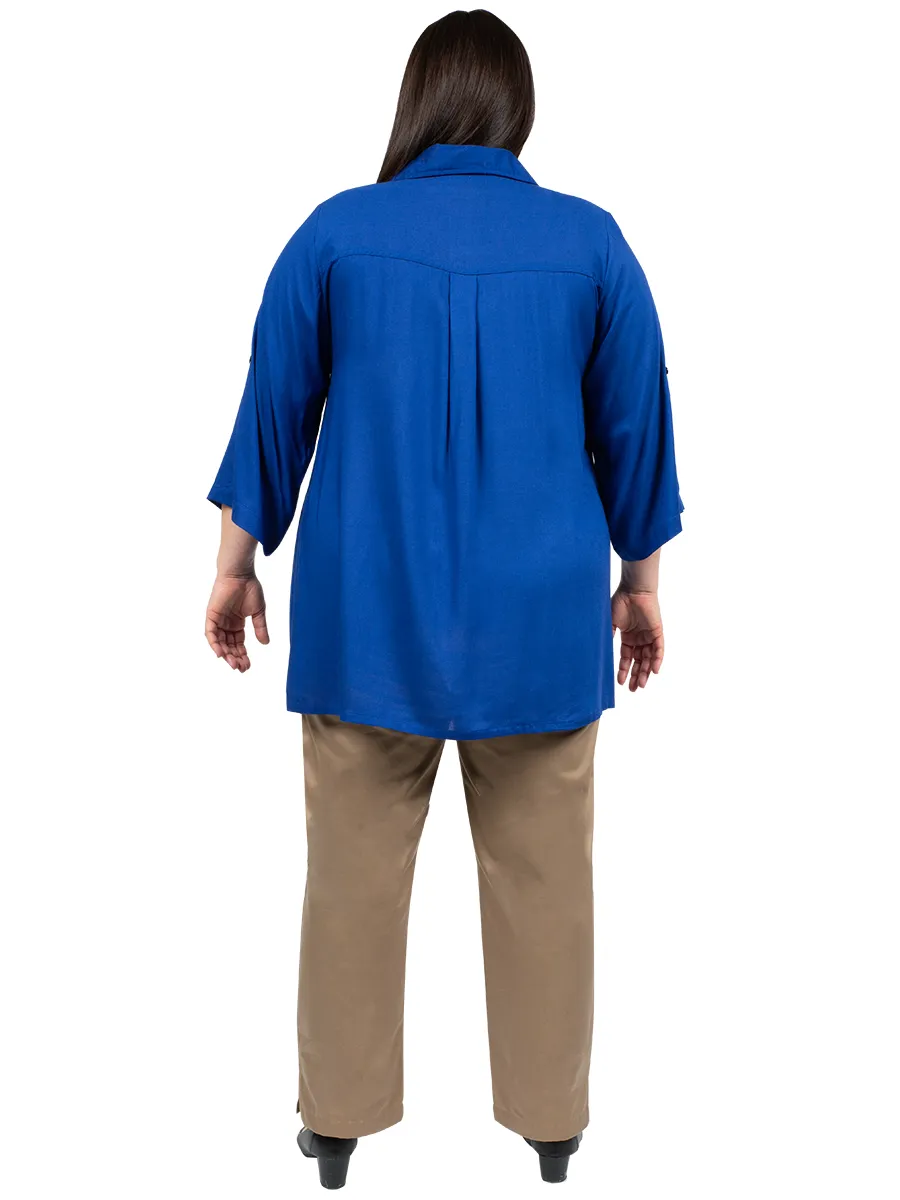 Classic Collar Blouse - Blue*