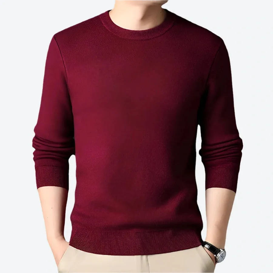 Classic Crewneck Knitted Pullover Sweaters