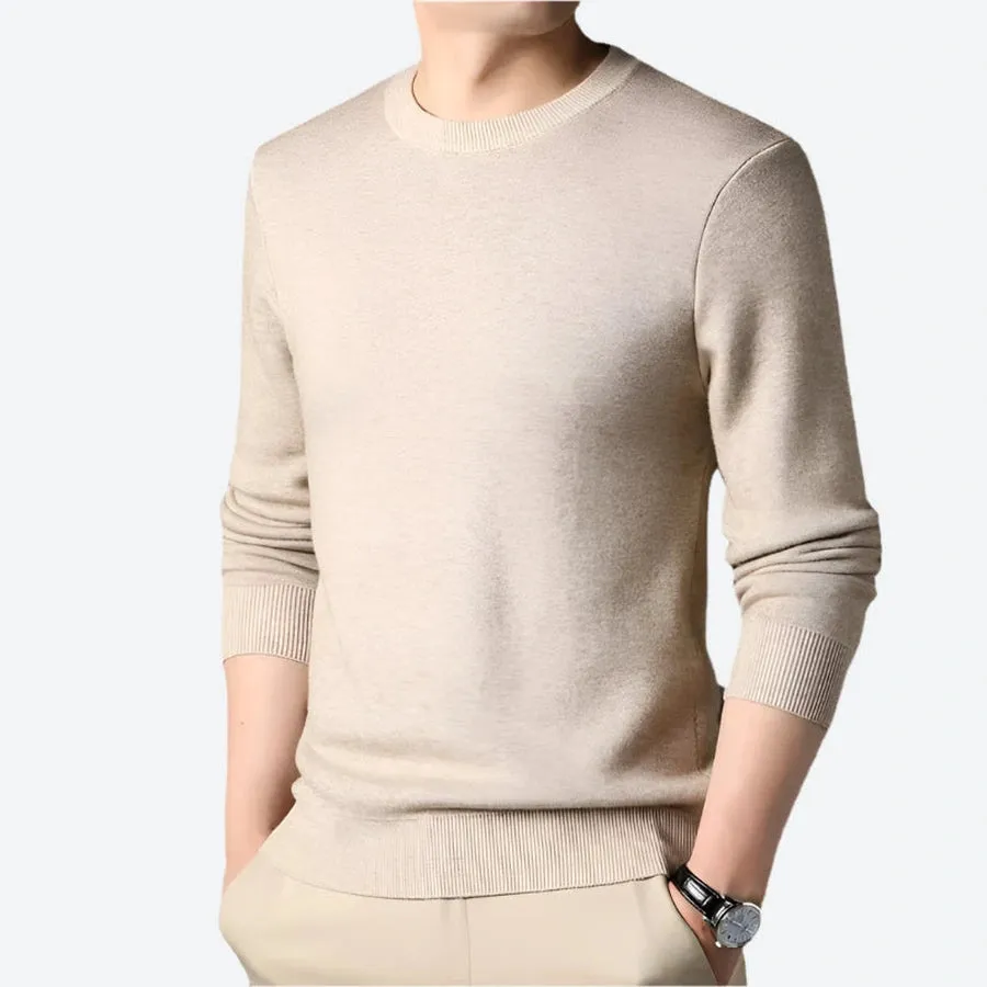 Classic Crewneck Knitted Pullover Sweaters