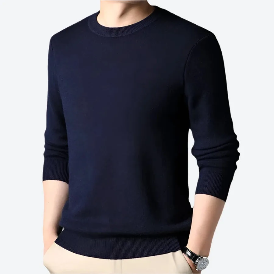 Classic Crewneck Knitted Pullover Sweaters