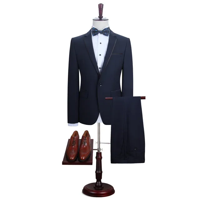 Classy Dark Navy Notched Lapel Designer Best Men Suits Online