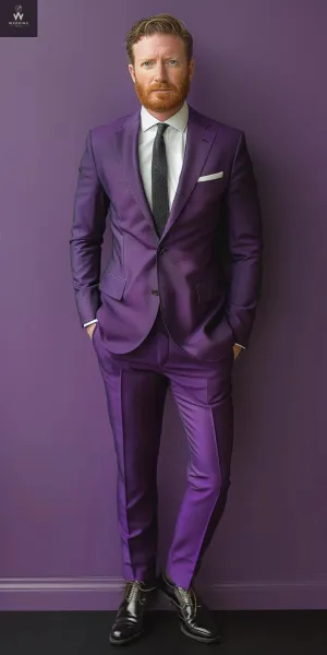 Classy Purple Two-Piece Suit for Men - Custom Made and Bespoke Wedding Suits