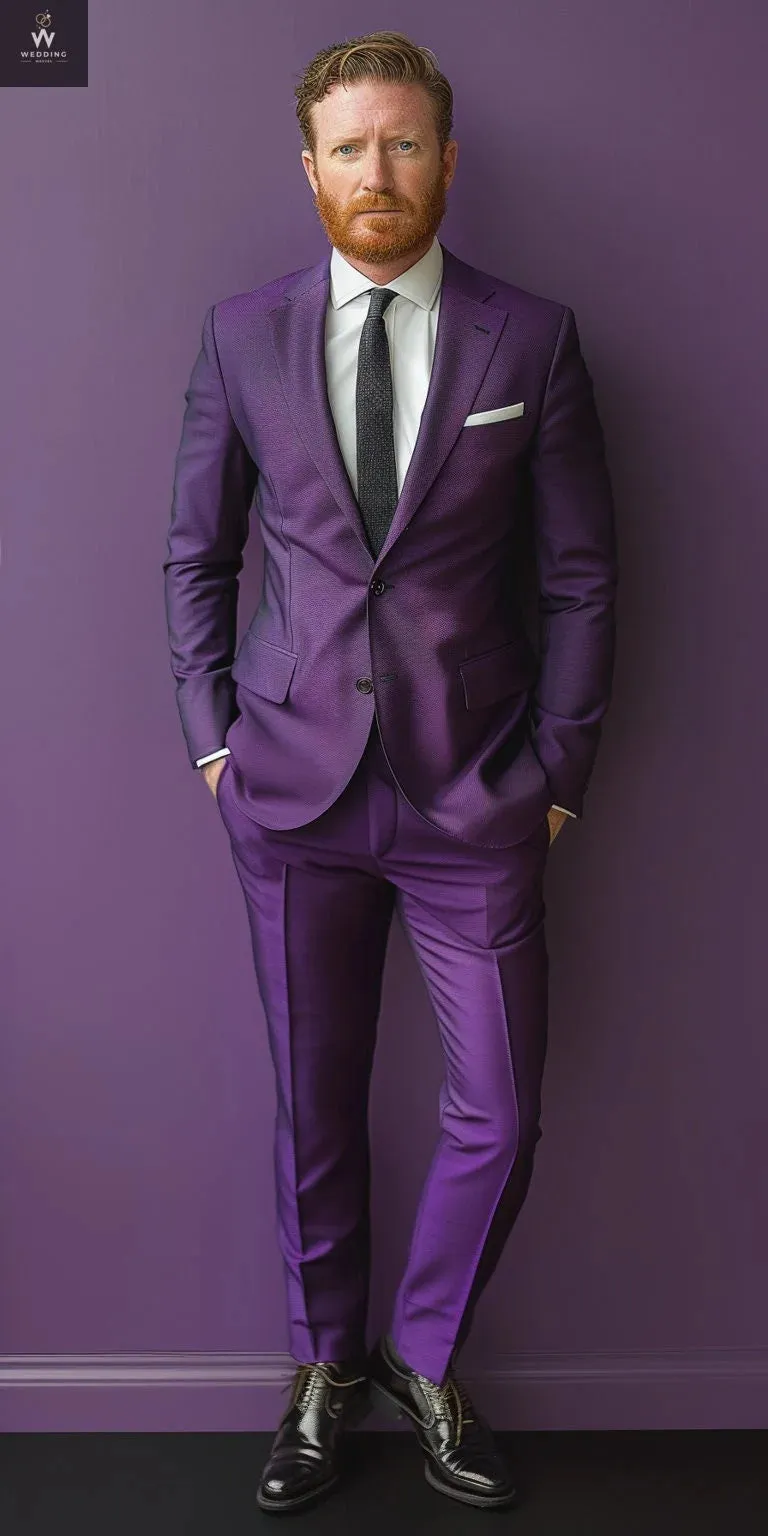 Classy Purple Two-Piece Suit for Men - Custom Made and Bespoke Wedding Suits