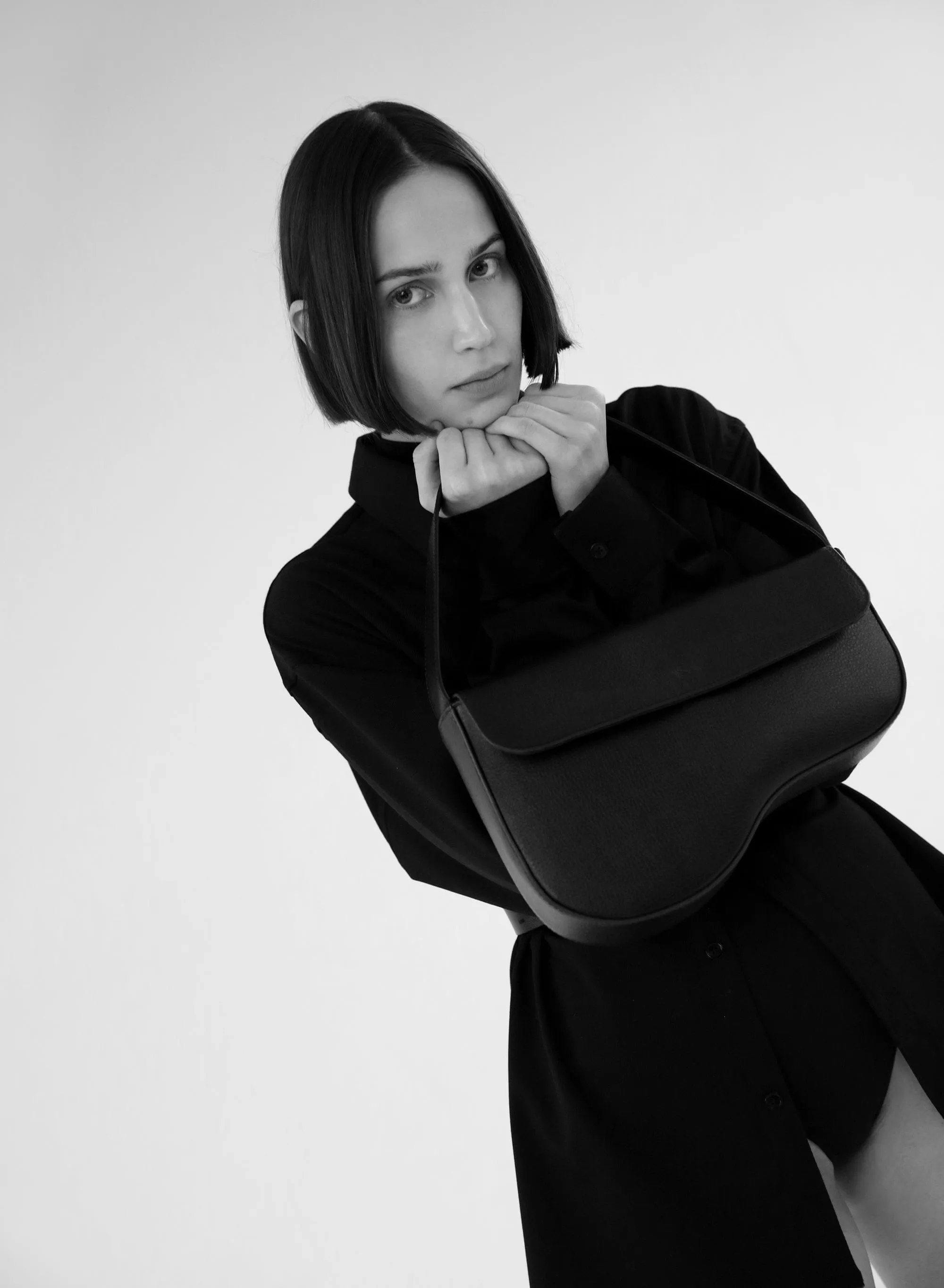 Clover MIRUM® Vegan Leather Saddle Bag | Black