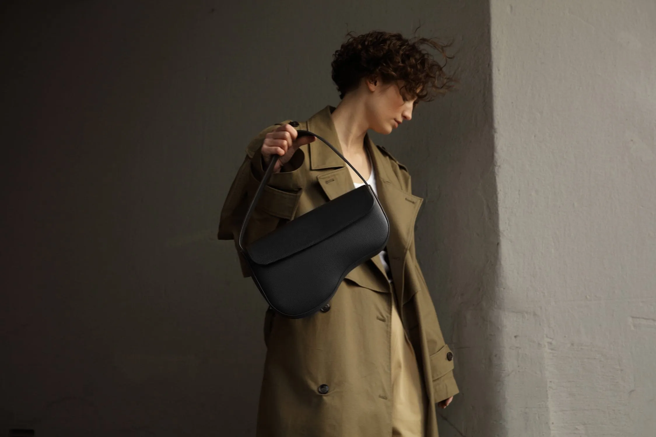 Clover MIRUM® Vegan Leather Saddle Bag | Black