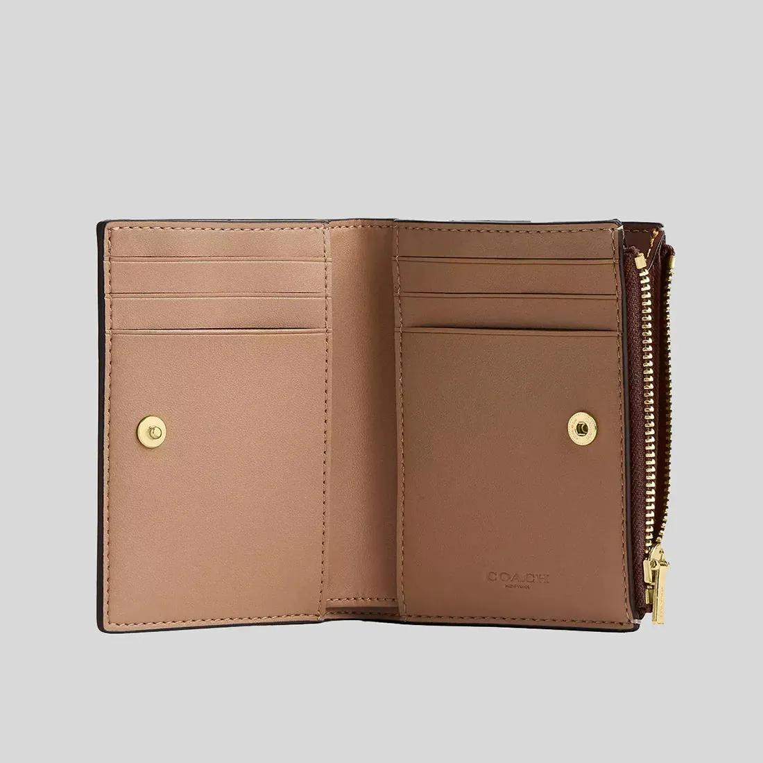 COACH Bifold Wallet In Signature Canvas Tan/Brown RS-CW803