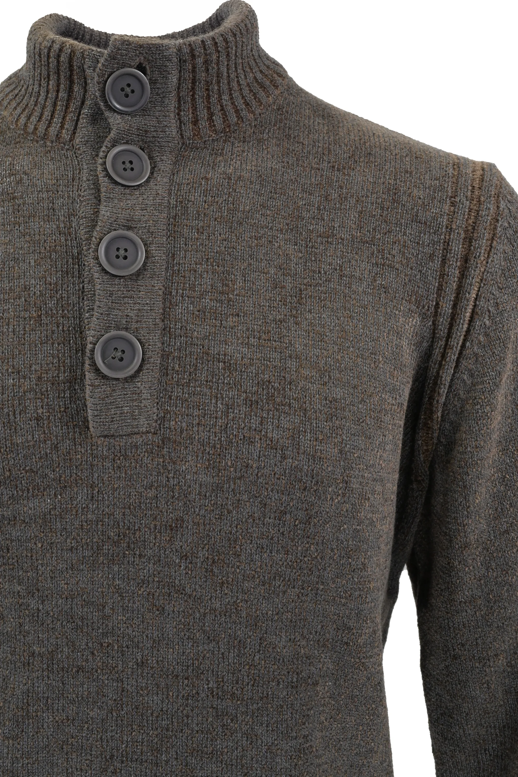 Codice Quarter Button Sweater - Brown
