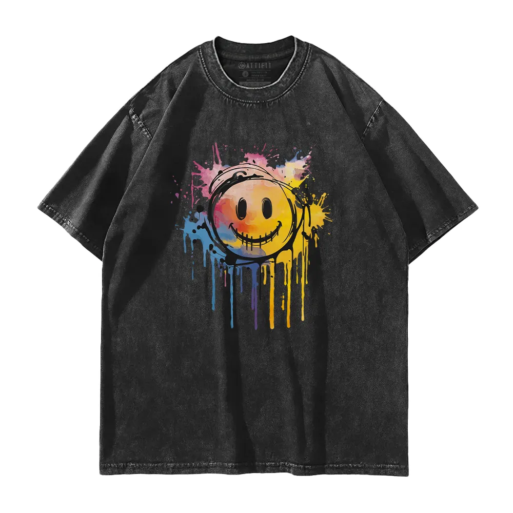 Color Smiley Washed T-Shirt
