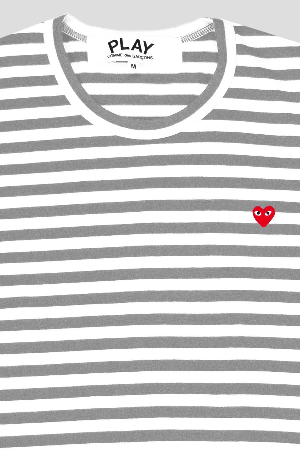 COMME DES GARCONS PLAY LS STRIPED TSHIRT GREY WHITE