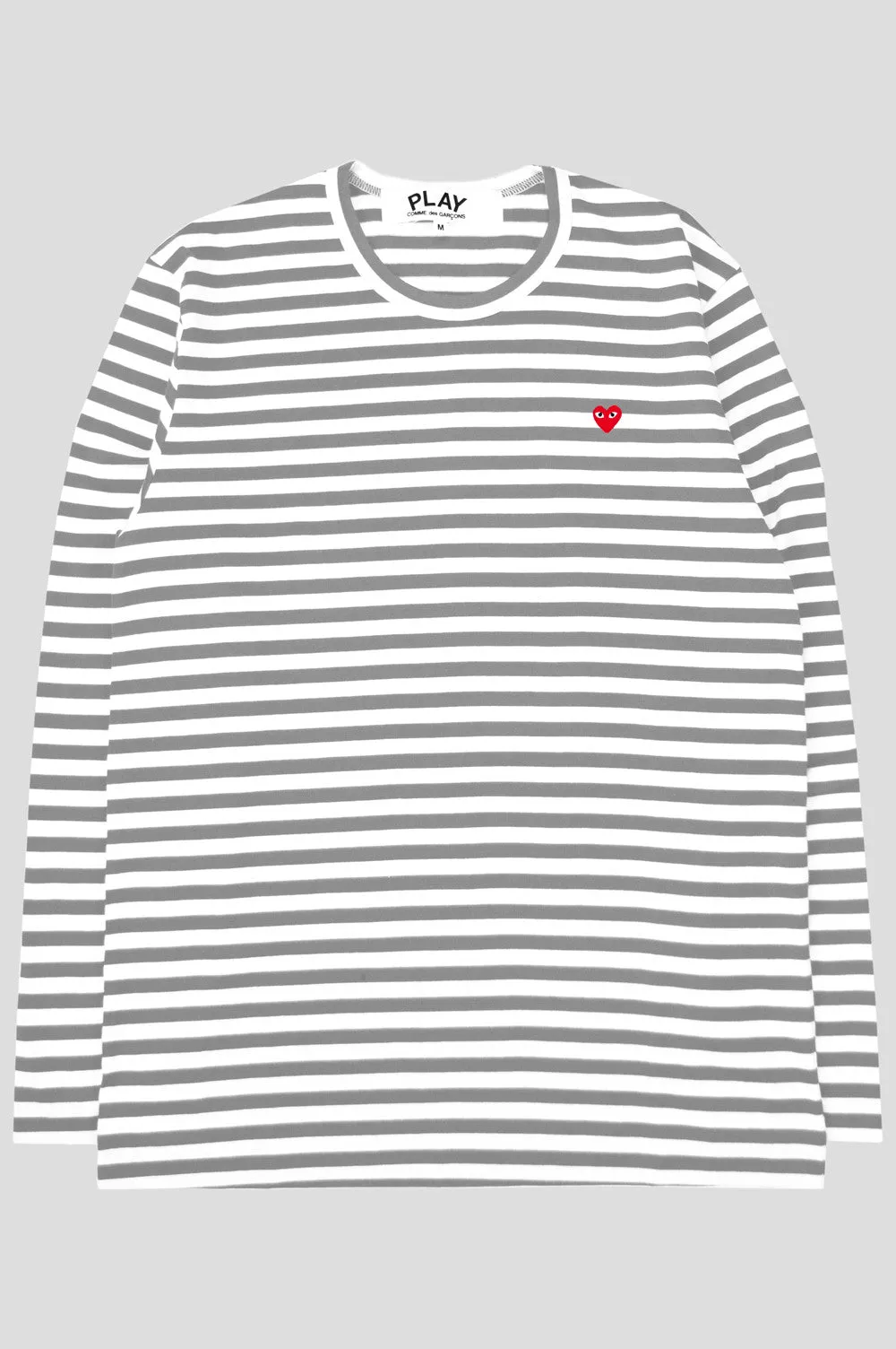 COMME DES GARCONS PLAY LS STRIPED TSHIRT GREY WHITE