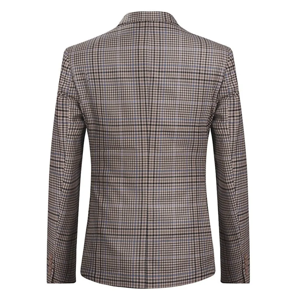ContiNent 33 3Pieces Men's Suits Business Plaid Check Casual Suits 3 Piece High Quality Jacket Vest Pant For Wedding ,Party