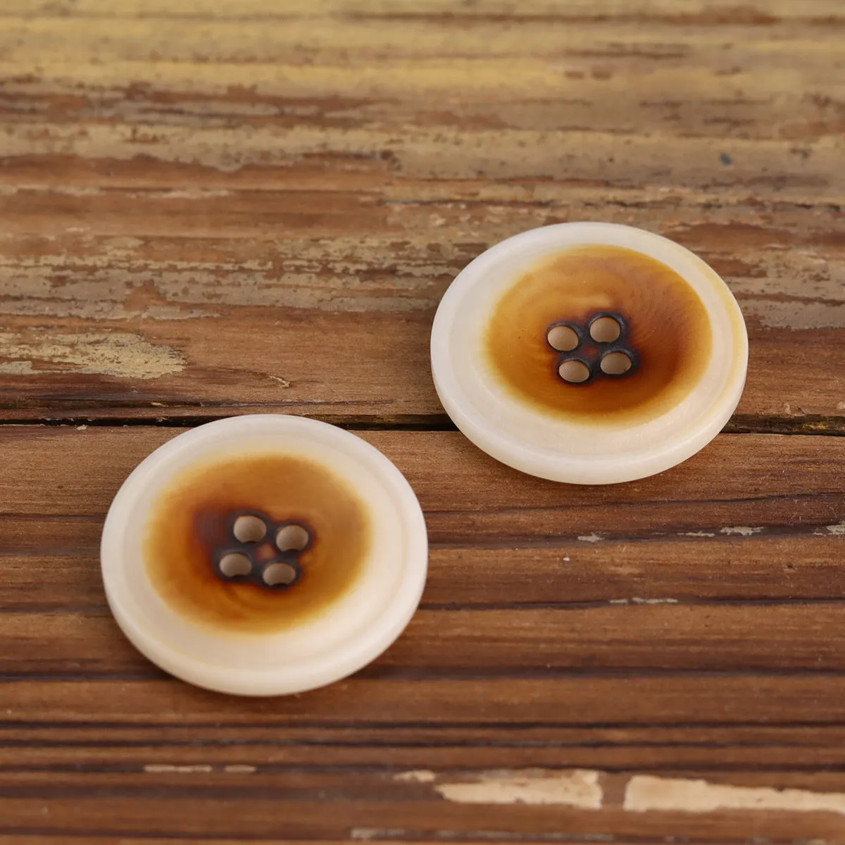 Corozo Buttons Burned White for Coats Trousers 20pcs