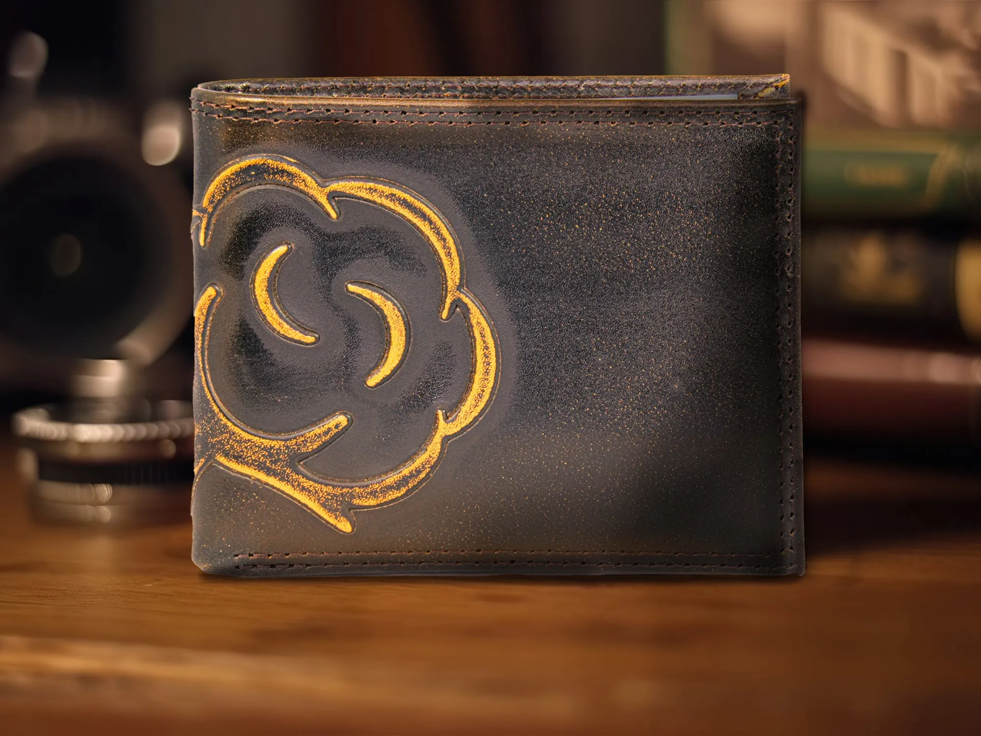Cotton Boll Burnished Leather Bifold Wallet