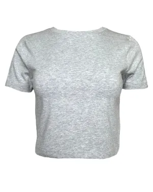 Cotton Short Sleeve Round Neck Crop Top