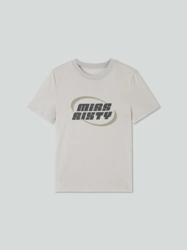 Crew Neck Color Contrast Printed T-Shirt