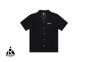 Crochet Film Festival Button Down Top "Black"