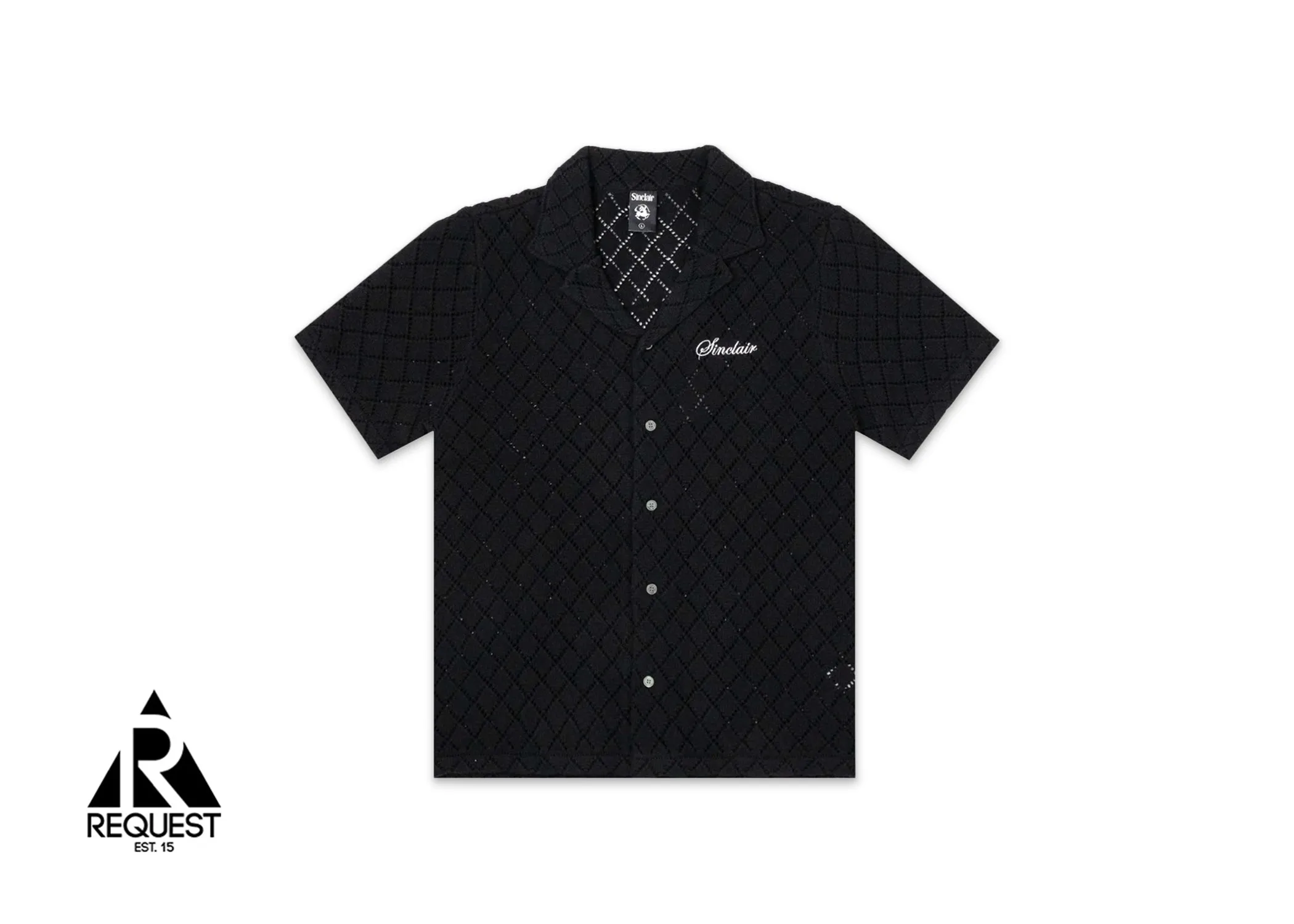 Crochet Film Festival Button Down Top "Black"