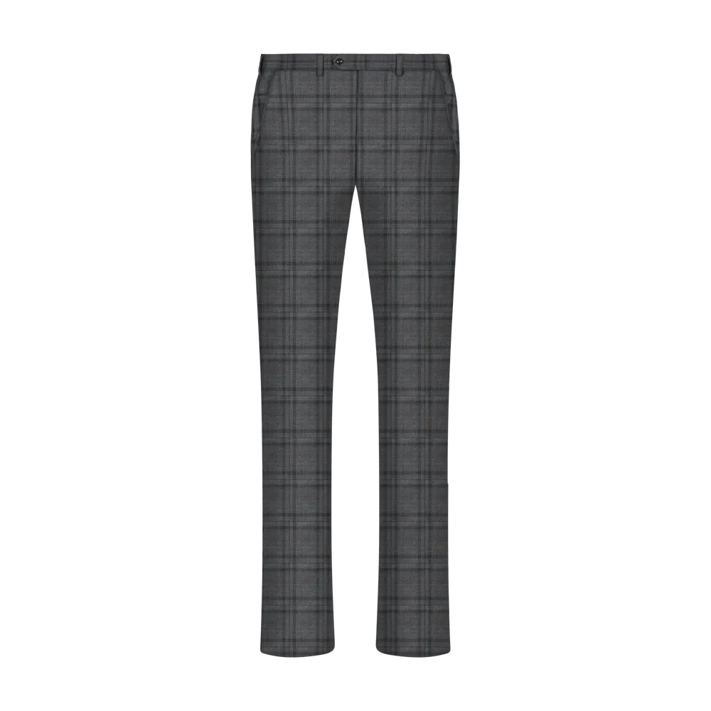 Custom Check Suit - Grey/Wine