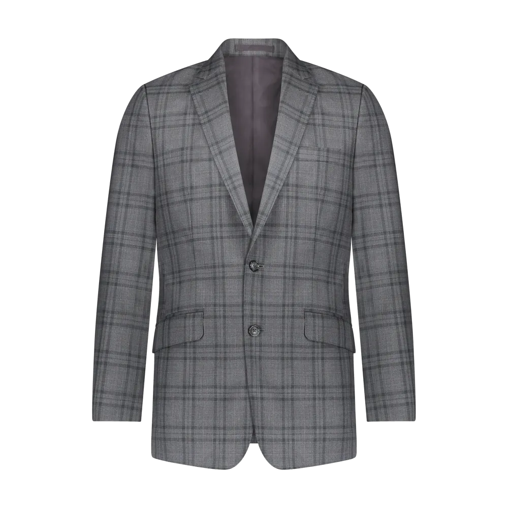 Custom Check Suit - Grey/Wine