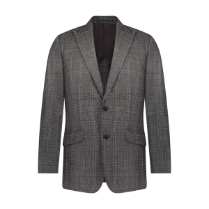 Custom Flannel Check Suit - Grey/Brown