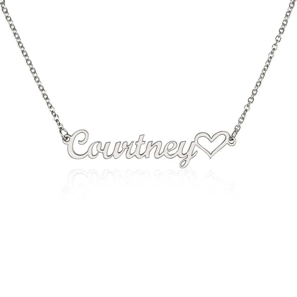 Custom heart name necklace