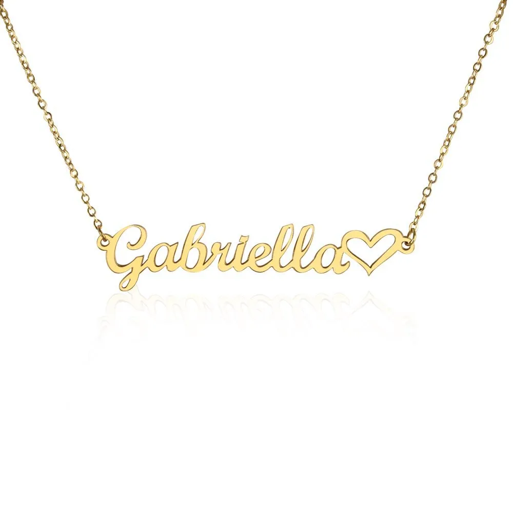 Custom heart name necklace