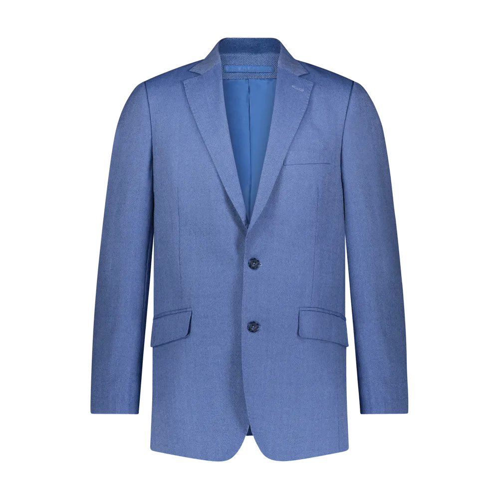 Custom Herringbone Suit - Blue