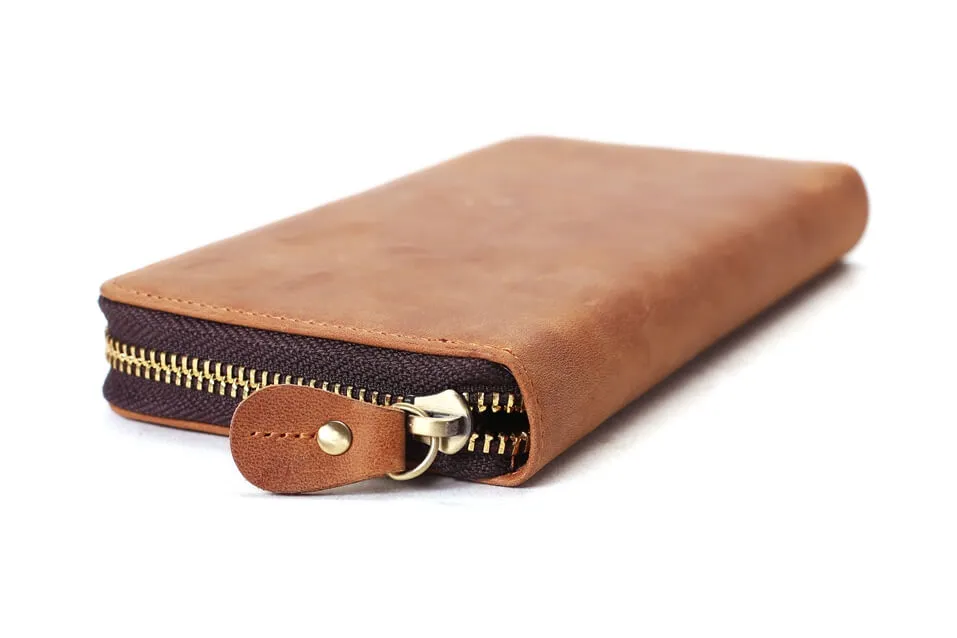 Custom Wholesale Full Grain Leather Wallet, Men Long Wallet, Money Purse Card Holders B-200