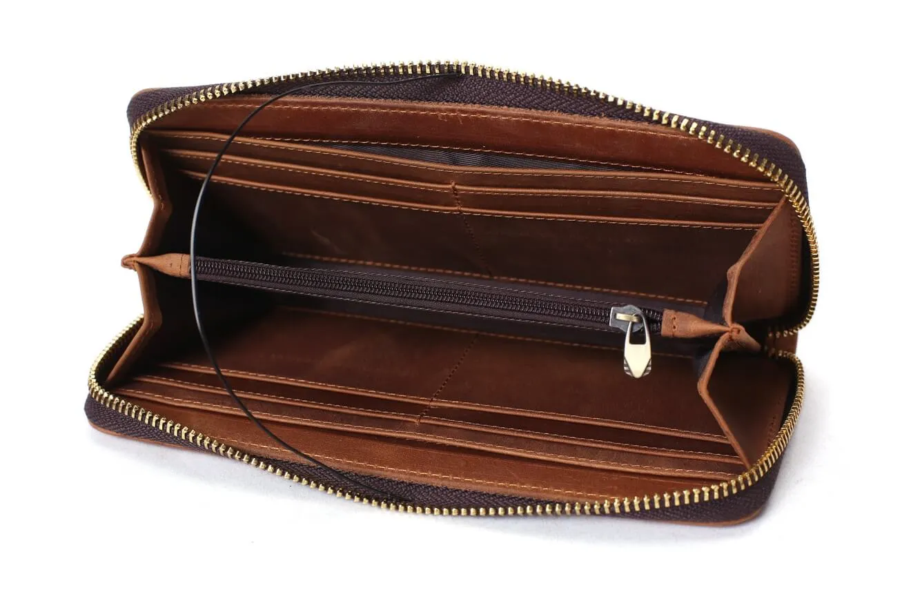 Custom Wholesale Full Grain Leather Wallet, Men Long Wallet, Money Purse Card Holders B-200